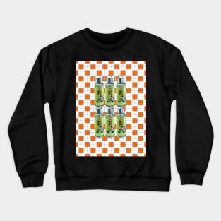 Vintage Thermos Green with Orange Tile Floor Pattern - Retro Hong Kong Crewneck Sweatshirt